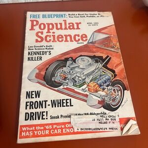 Popular Science April 1965 Magazine Kennedy's Killer 66 Oldsmobile Front Drive